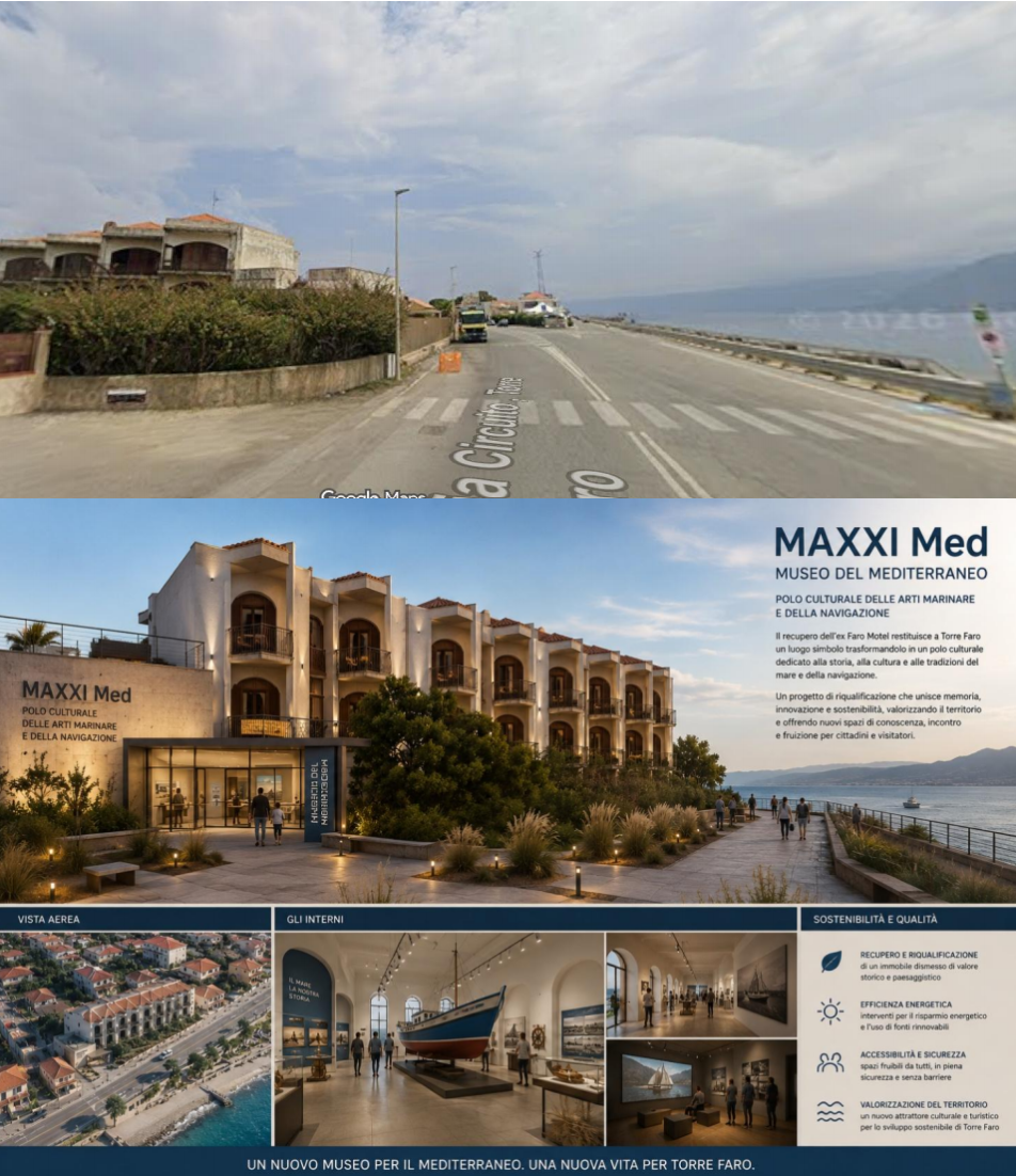 La nostra proposta di una variante localizzativa del progetto “MAXXI Med” nel villaggio di Torre Faro